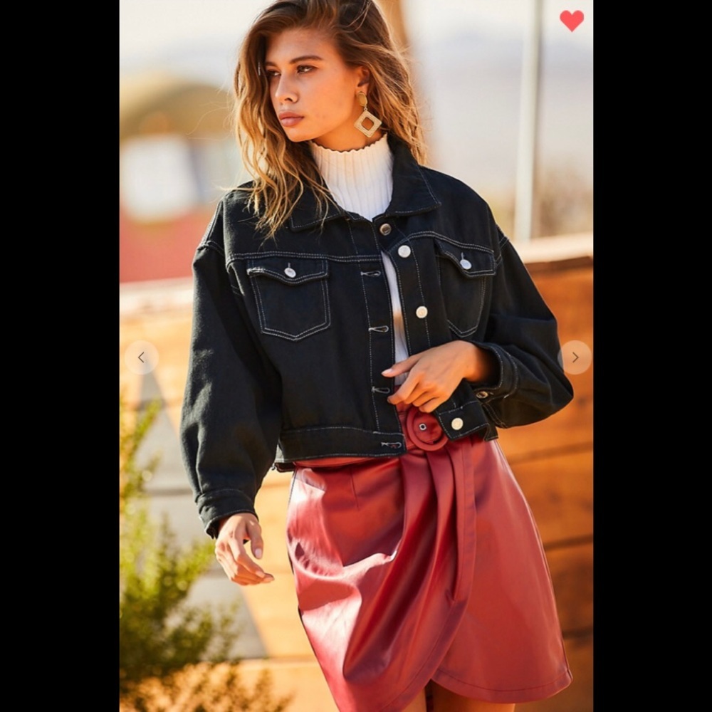 Black button down back lace up denim jean …